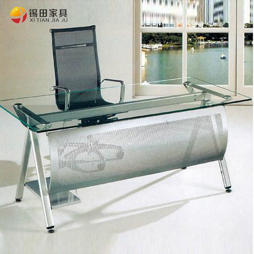 锡田家具 钢木钢化玻璃简约现代 xt-blqt-009办公桌